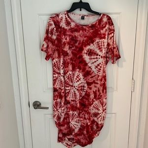 red tie dye dress